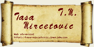Tasa Mirčetović vizit kartica